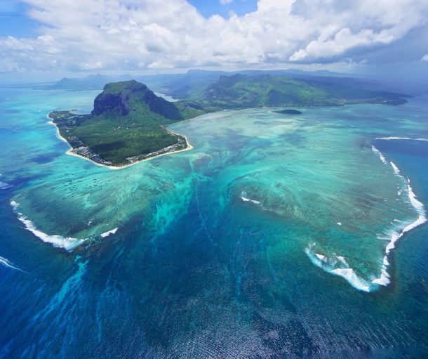 Waterfalls beneath the surface.